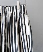 コットンリネンワッシャー無地&ストライプ　パンツ