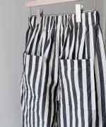 コットンリネンワッシャー無地&ストライプ　パンツ