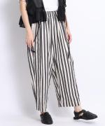 コットンリネンワッシャー無地&ストライプ　パンツ