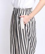 コットンリネンワッシャー無地&ストライプ　パンツ