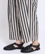 コットンリネンワッシャー無地&ストライプ　パンツ