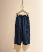 コットンリネンスラブデニム　カーゴパンツ