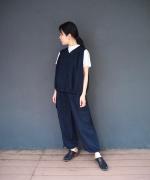 コットンリネンスラブデニム　カーゴパンツ