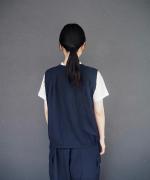 コットンリネンスラブデニム　ノースリーブブラウス