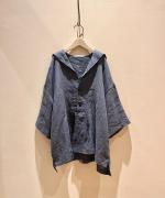 60sフレンチリネンキャンバスワッシャー　セーラーブラウス