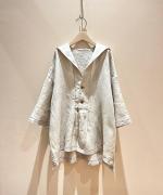 60sフレンチリネンキャンバスワッシャー　セーラーブラウス