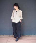 60sフレンチリネンキャンバスワッシャー　セーラーブラウス