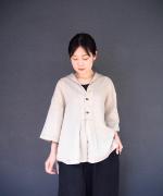 60sフレンチリネンキャンバスワッシャー　セーラーブラウス