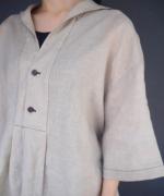 60sフレンチリネンキャンバスワッシャー　セーラーブラウス