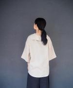 60sフレンチリネンキャンバスワッシャー　セーラーブラウス