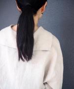 60sフレンチリネンキャンバスワッシャー　セーラーブラウス