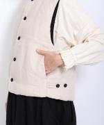 リネンキルト 中綿ベスト