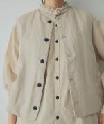 リネンキルト 中綿ベスト