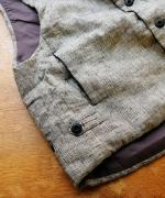 リネンキルト 中綿ベスト