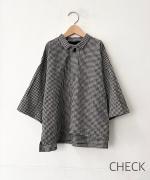 C/Lワッシャーチェック&ストライプ ポロシャツ