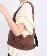 綿麻スラブデニム ベスト