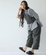 綿麻スラブデニム ベスト