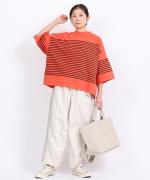 綿麻スラブデニム ラインステッチパンツ