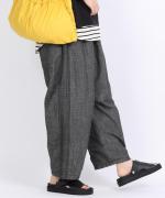 綿麻スラブデニム ラインステッチパンツ