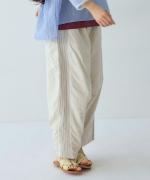 綿麻スラブデニム ラインステッチパンツ