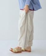 綿麻スラブデニム ラインステッチパンツ