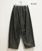 綿麻スラブデニム ラインステッチパンツ