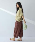 綿麻スラブデニム カーゴパンツ