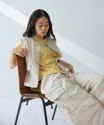 綿麻スラブデニム カーゴパンツ