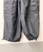 綿麻スラブデニム カーゴパンツ