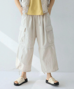 綿麻スラブデニム カーゴパンツ