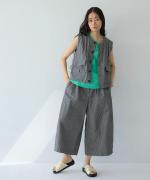 綿麻ダンプストライプ　ベスト