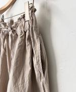 綿麻ダンプストライプ　ワイドパンツ