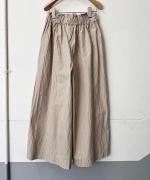 綿麻ダンプストライプ　ワイドパンツ
