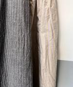 綿麻ダンプストライプ　ワイドパンツ