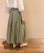 25/-リネン製品染め　タックスカート