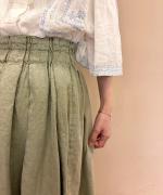 25/-リネン製品染め　タックスカート