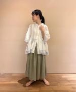 25/-リネン製品染め　タックスカート