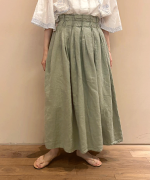 25/-リネン製品染め　タックスカート