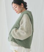 リネンキルト　 中綿ベスト