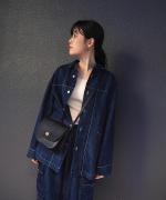 チェーンステッチ綿麻デニム　オーバーシャツ