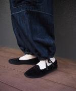 チェーンステッチ綿麻デニム　カーゴパンツ