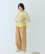 ナチュラルコットンピーチツイル カーブパンツ