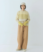 ナチュラルコットンピーチツイル カーブパンツ