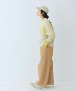 ナチュラルコットンピーチツイル カーブパンツ