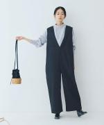 ナチュラルコットンピーチツイル サロペット