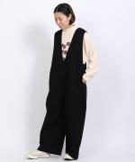 ナチュラルコットンピーチツイル サロペット