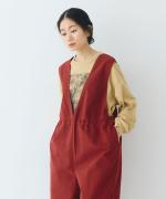 ナチュラルコットンピーチツイル サロペット