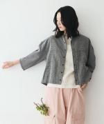 ミジンチェック　7分袖シャツ