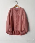 ミジンチェック　7分袖シャツ