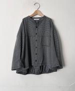 ミジンチェック　7分袖シャツ